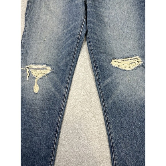 J Crew Slouchy Boyfriend Jeans Medium Blue‎ Distressed Ripped Knees Size 26 - Picture 8 of 15